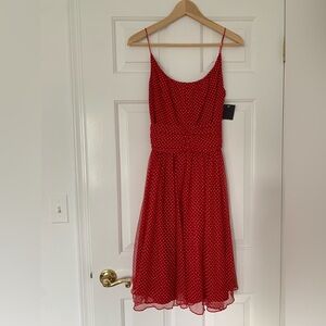 NWT Anna Sui Polka Dot red dress spaghetti strap size 8 medium small 6